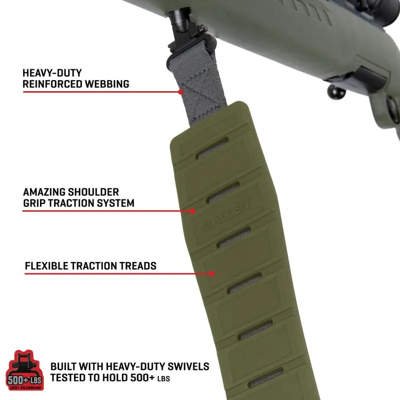 Allen Company KLNG Traction Rifle Sling, Molded Rubber, Ranger Green