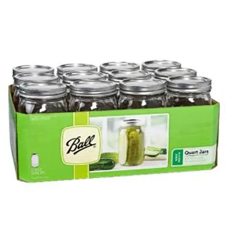 Ball Wide Mouth Glass Mason Jars, 32 oz Capacity, 12 Pack