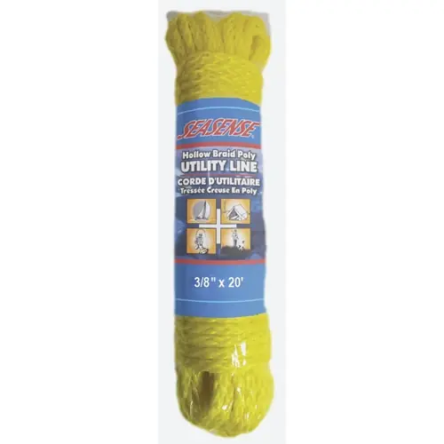 SeaSense 3/8" x 20‘ Hollow Braid Polypropylene Utility Line in Yellow 50013143
