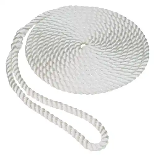 SeaSense 1/2"x20‘ White Twisted Dockline 3 Strand 50013010