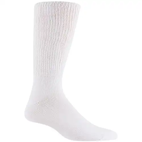 Railroad Sock Mens King Size Therapeutic Socks 2 Pair White Size 13-16 991K-WT