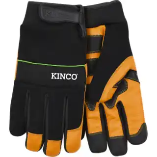 KincoPro Premium Grain Goatskin & Synthetic Hybrid Glove with Pull-Strap