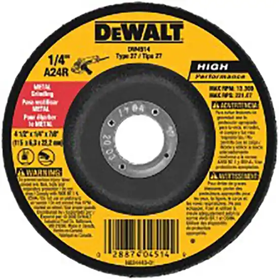 DeWALT Type 27 High Performance 1/4" Metal Grinding Wheel DW4514
