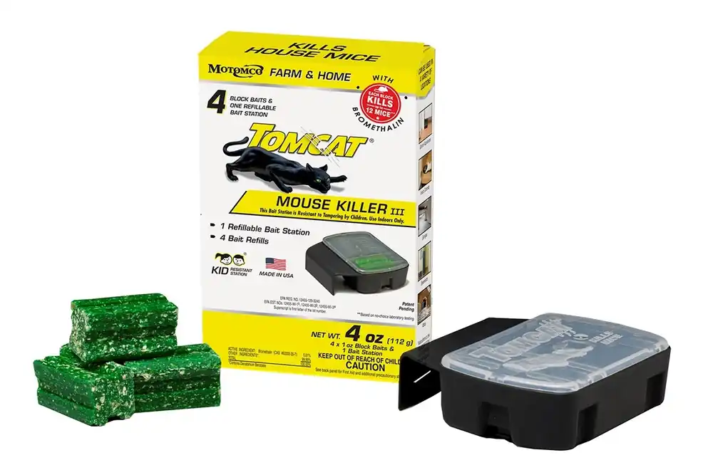 Motomco Tomcat Mouse Killer III 4 x 1oz Refillable Bait Station