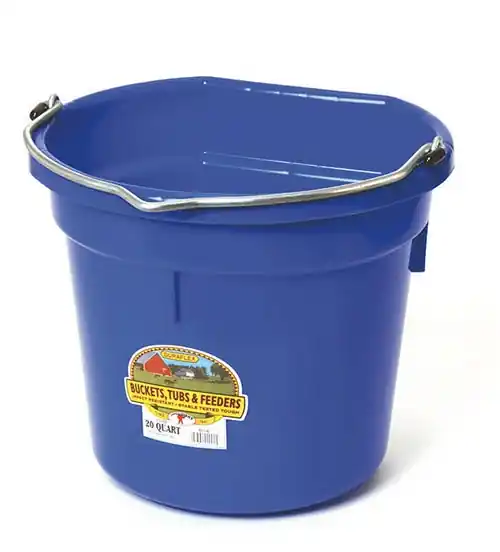 Little Giant Flat Back Plastic Bucket Blue 20 Quart P20FB