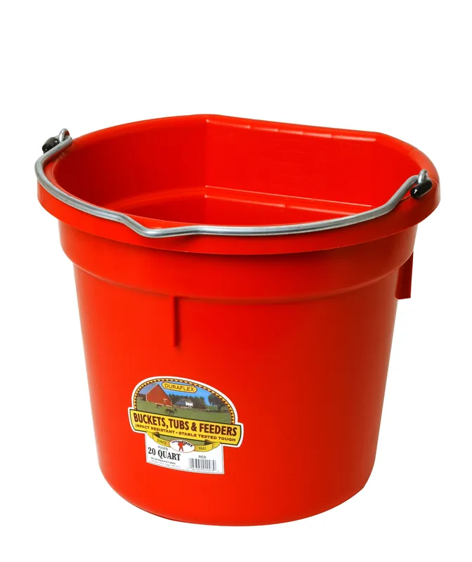 Little Giant 20 Quart Flat Back Plastic Bucket PF20FB