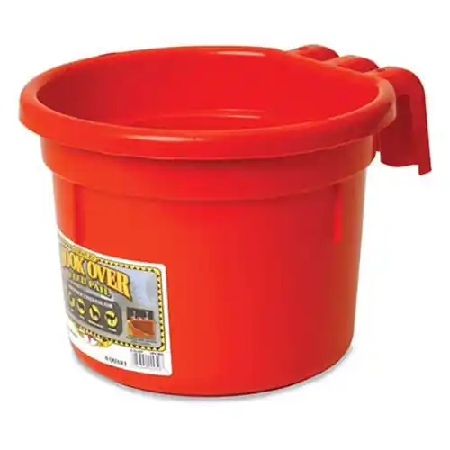 Little Giant 8 Quart Hook Over Feed Pail - Red