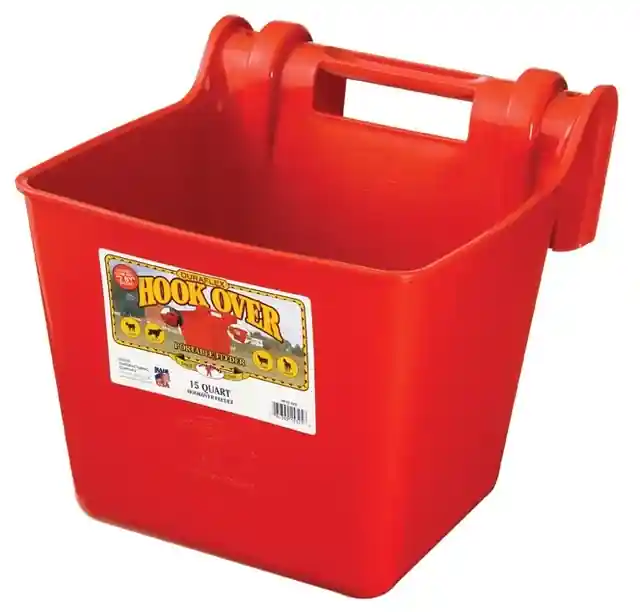 Little Giant 15 Quart Hook Over Feeder - Economy - Red
