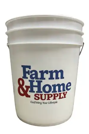 Farm & Home Logo 5 Gallon Bucket White