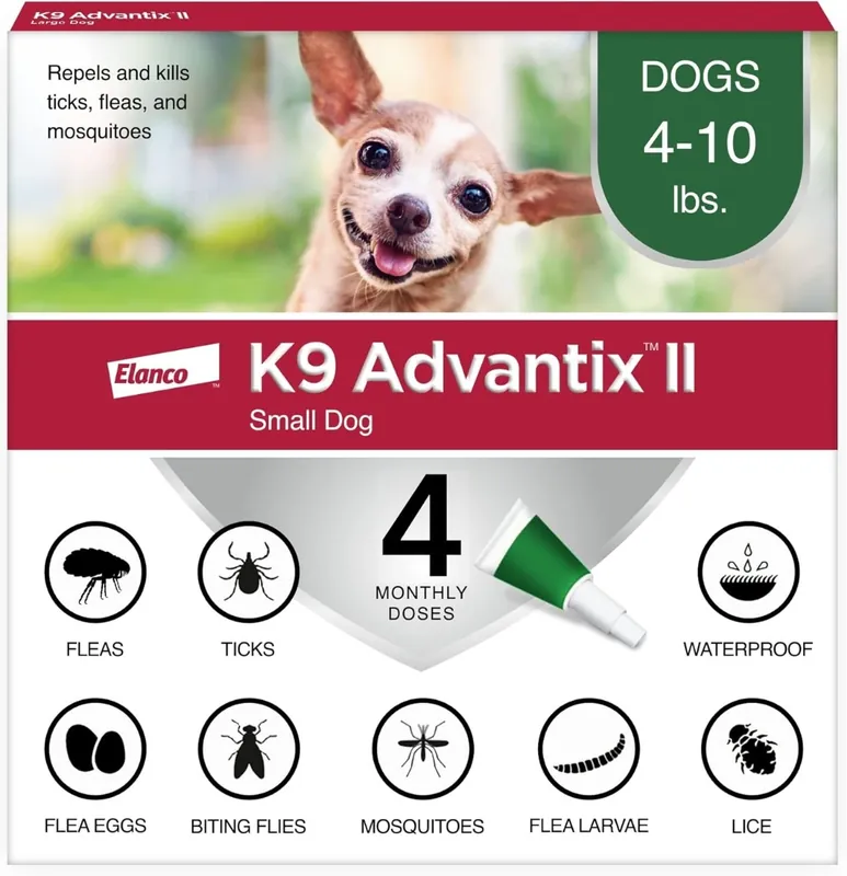 K9 Advantix II Dog Flea & Tick Drops 4-10lbs 4mo Supply