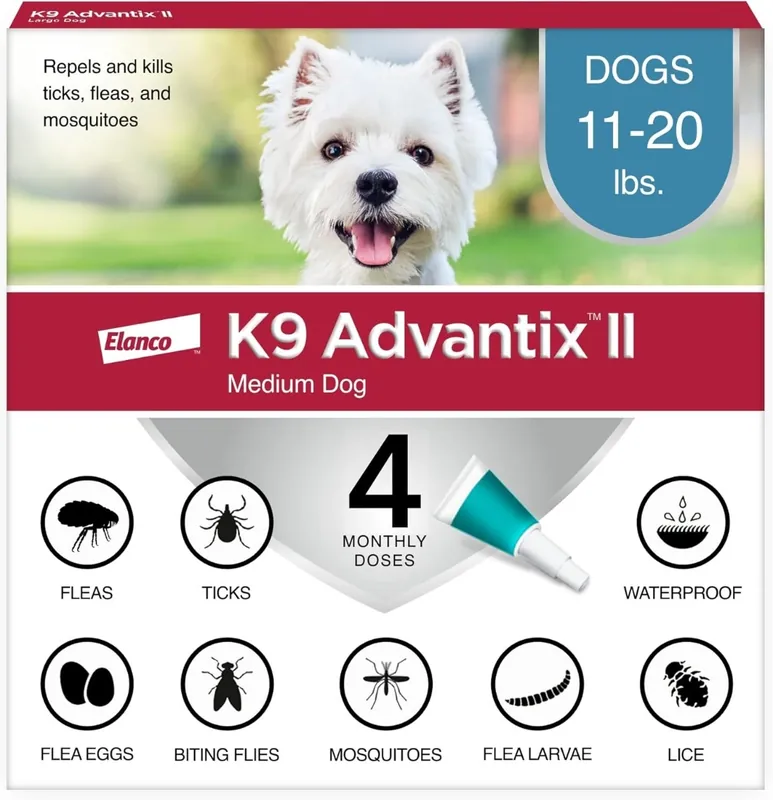 K9 Advantix II Dog Flea & Tick Drops 11-20lbs 4mo Supply