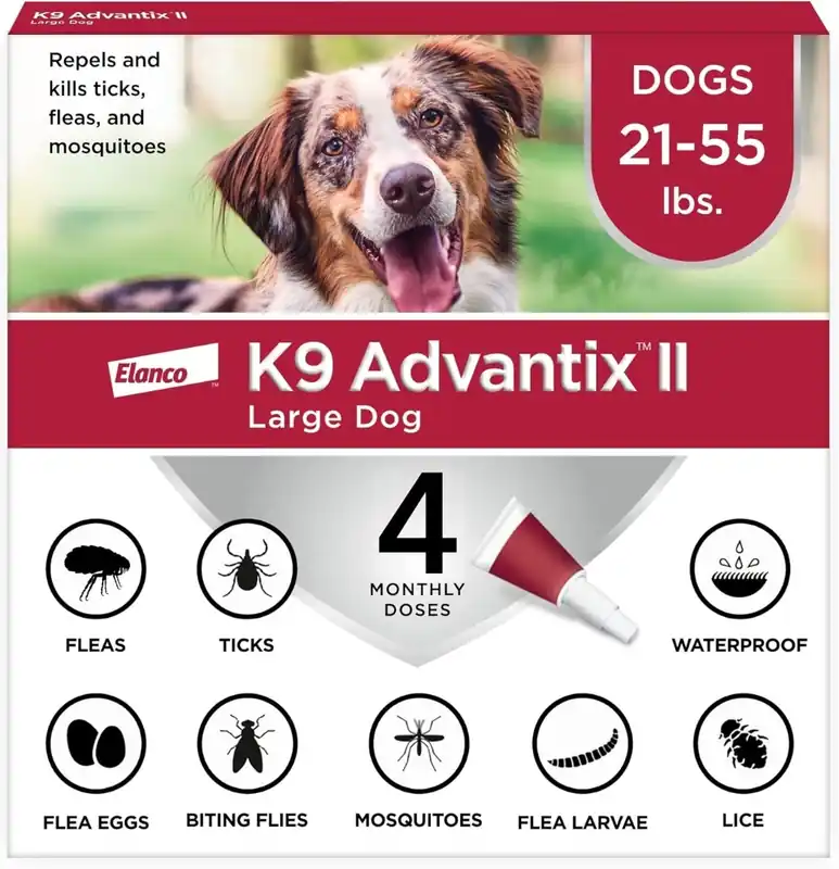 K9 Advantix II Dog Flea & Tick Drops 21-55lbs 4mo Supply