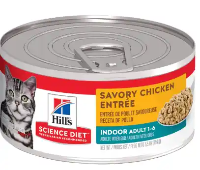 Hill‘s Science Diet Adult Indoor Canned Cat Food - Savory Chicken Entrée 5oz