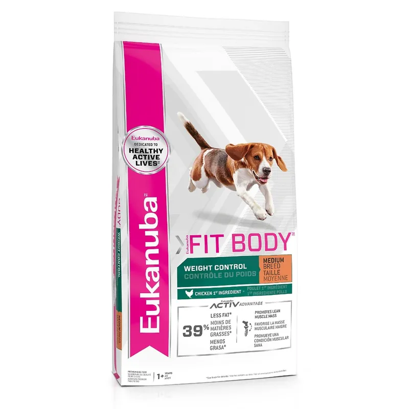 Eukanuba Fit Body Weight Control Medium Breed Dry Dog Food, 15 Lb