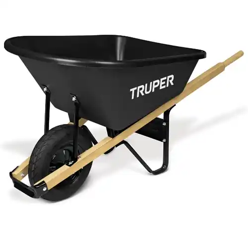 Truper 6 cu ft Singe-Wheel Poly Tray Wheelbarrow