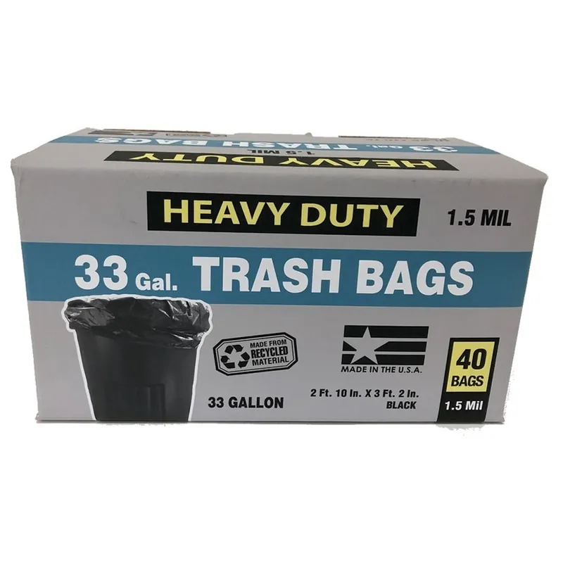 Heavy Duty 33 Gallon Trash Bags - 40 count
