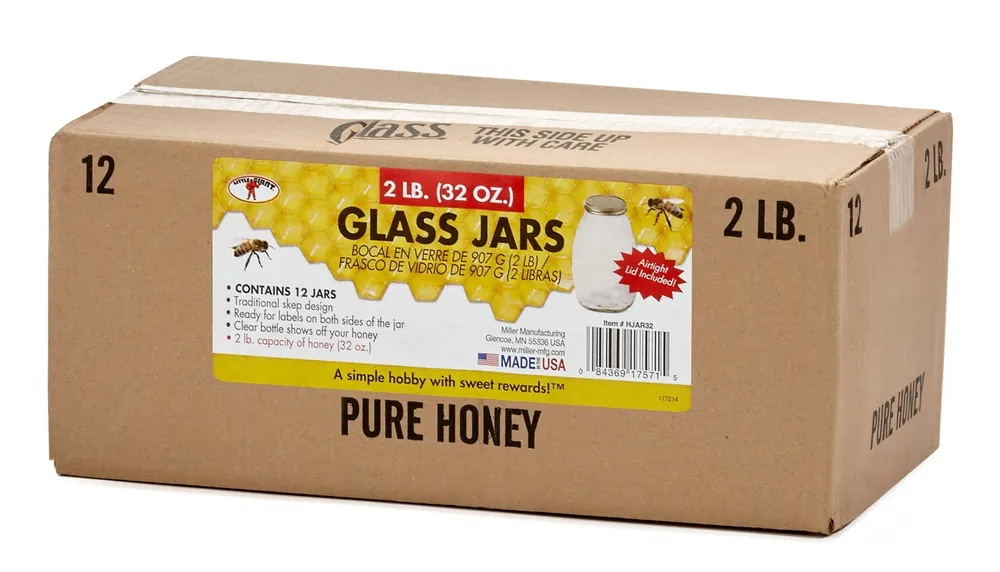 Little Giant Beekeeping 32oz Glass Jars - 12 Pack