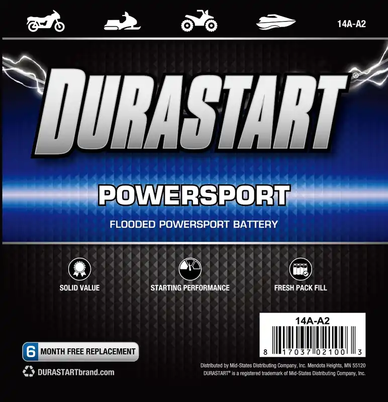 Durastart Supercrank High Performance Motorcycle Battery 14A-A2