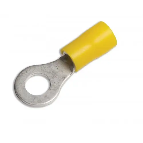 Uriah Yellow PVC 1/4" Stud Ring Terminal 12-PCS UA612400