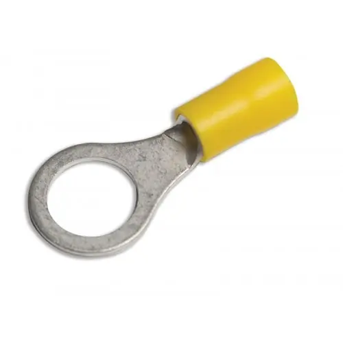 Uriah Yellow PVC 3/8" Stud Ring Terminal 12-PCS UA612600