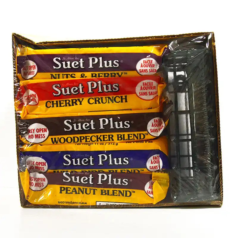 St. Albans Bay Suet Plus 11oz Variety 5 Pack & Feeder