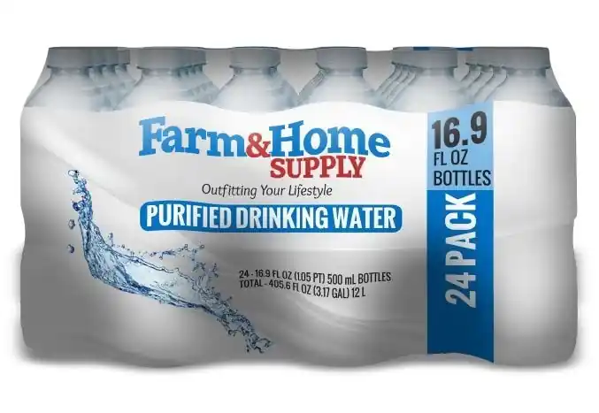 Farm & Home Supply 16.9oz Bottled Purified Drinking Water 24-Pack