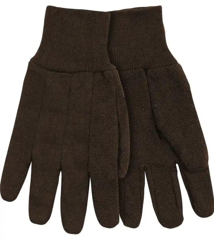 Kinco 9 oz Brown Jersey Gloves with Mini PVC Dots