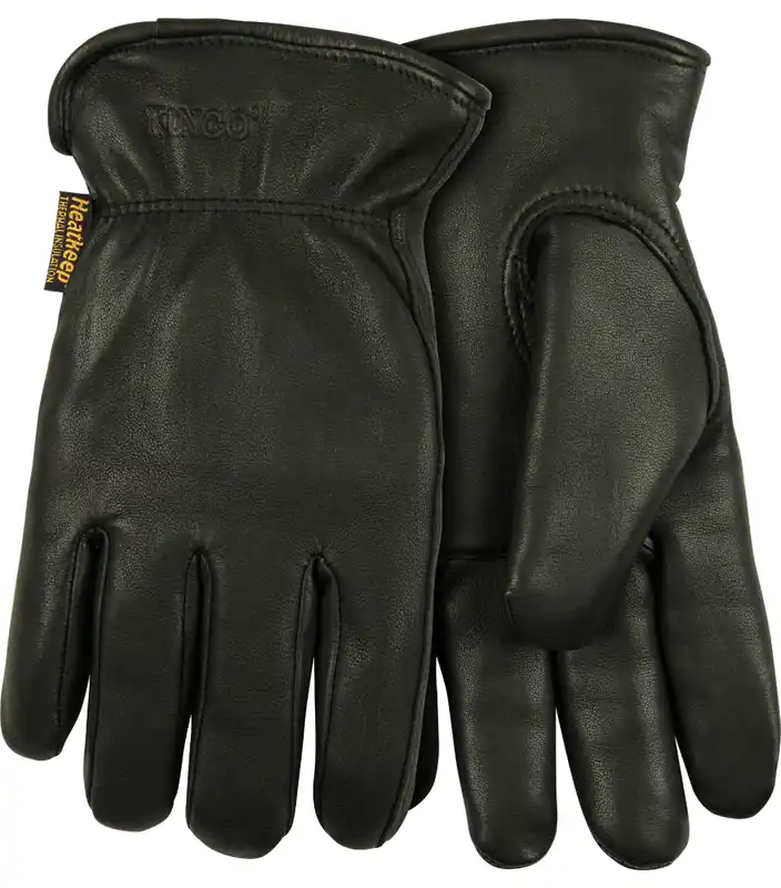 Kinco Lined Black Grain Goatskin Driver Gloves