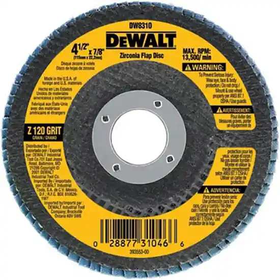 Dewalt 4-1/2" x 7/8" 120g type 29 HP Flap Disc DW8310