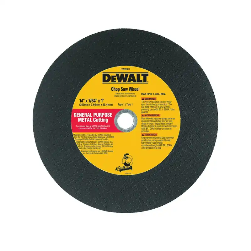Dewalt 14" Chop Saw Wheel DW8001