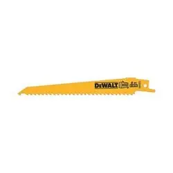 Dewalt 6" 6 TPI Taper Back Bi-Metal Reciprocating Blade for General Purpose Wood Cutting (5 pack) DW4802