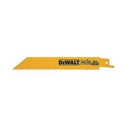 Dewalt 6" 10 TPI Straight Back Bi-Metal Reciprocating Saw Blade, General Purpose (5 pack) DW4806