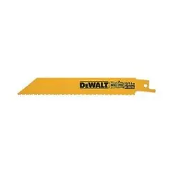 Dewalt 6" 10/14 TPI Straight Back Bi-Metal Reciprocating Blade (5 pack) DW4845