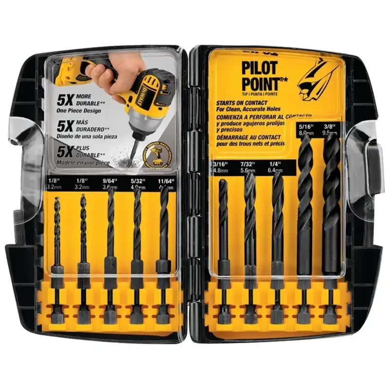 Dewalt Impact Ready 10 Piece Pilot Point Drilling Set DD5060