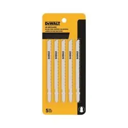 Dewalt 4" 6 TPI T-Shank Clean Cutting Cobalt Steel Jig Saw Blade DW3753-5