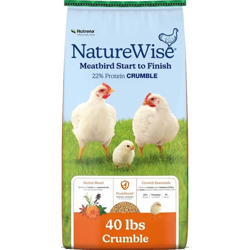 Nutrena® NatureWise® Meatbird Start to Finish 22% Protein Crumble, 40 lb Bag