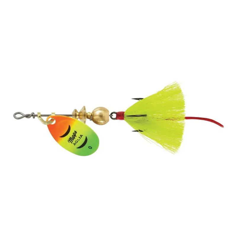 Mepps Dressed Treble Aglia Lure 1/12oz Hot Firetiger Blade w/Yellow Tail