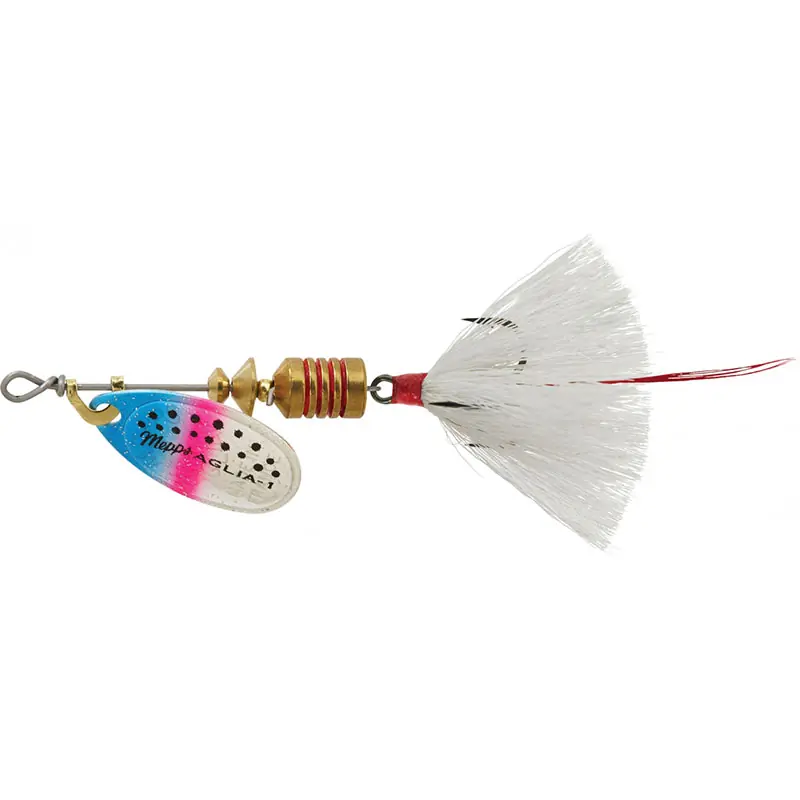 Mepps Dressed Treble Aglia Lure 1/8oz Rainbow Trout Blade w/White Tail