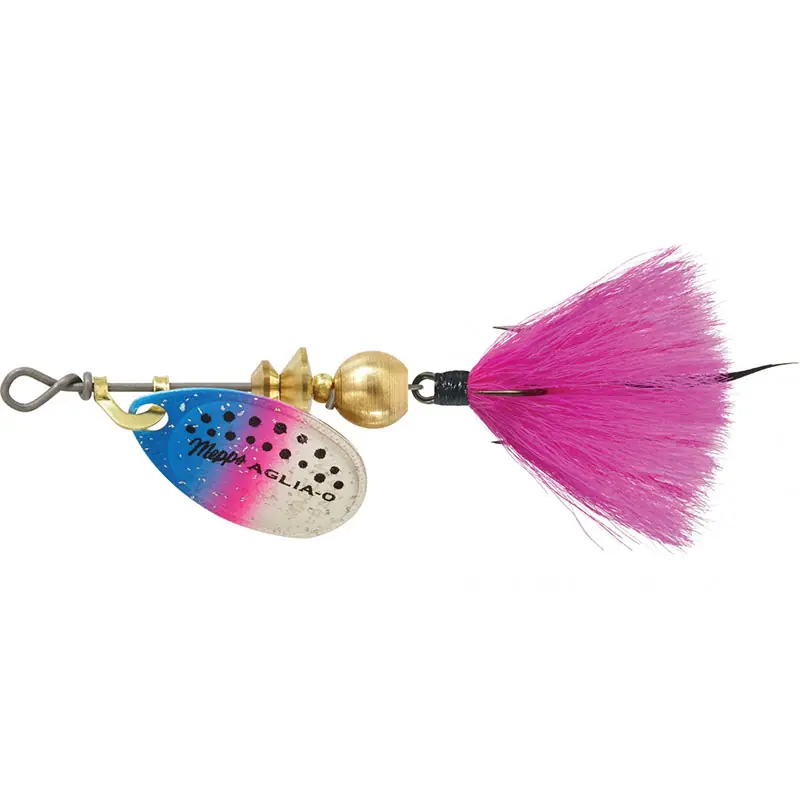 Mepps Dressed Treble Aglia Lure 1/12oz Rainbow Trout Blade w/Pink Tail
