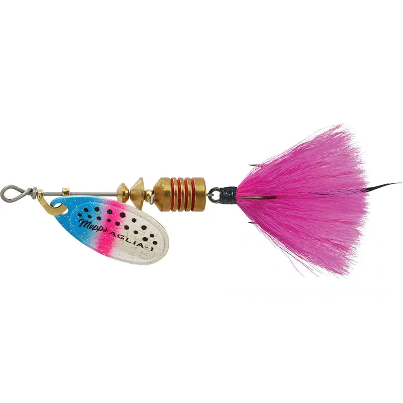 Mepps Dressed Treble Aglia Lure 1/8oz Rainbow Trout Blade w/Pink Tail