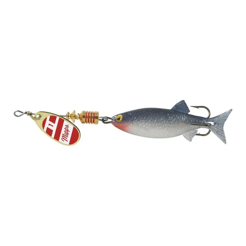 Mepps Comet Mino Lure 1/6oz Gold/Red/White Blade w/Shad Mino