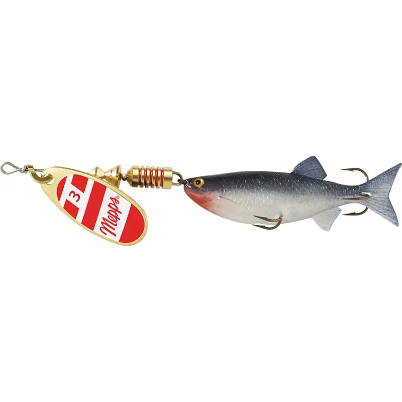 Mepps Comet Mino Lure 5/16oz Gold/Red/White Blade w/Shad Mino