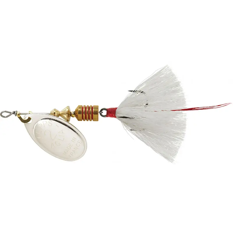 Mepps Dressed Anglia Treble Lure 1/6oz Silver Blade w/White Tail