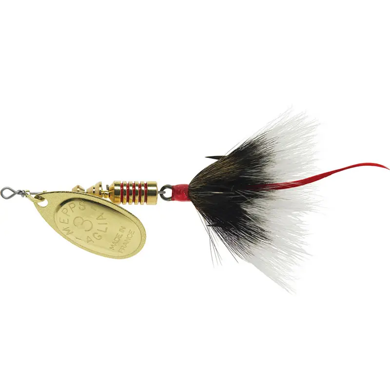Mepps Dressed Anglia Treble Lure 1/4oz Gold Blade w/Grey Tail