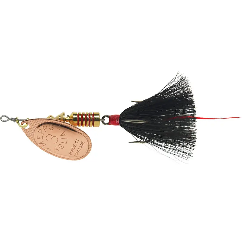 Mepps Dressed Anglia Treble Lure 1/4oz Copper Blade w/Black Tail