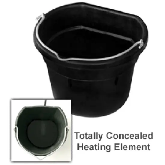 Farm Innovators 18 Quart Heated Flat Back Rubber Bucket Model FB-15R