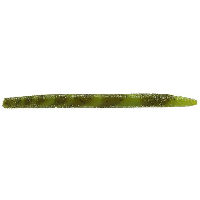 Strike King Shim-E-Stick 5" Green Pumpkin Chartreuse Swirl Bait 8 Pack