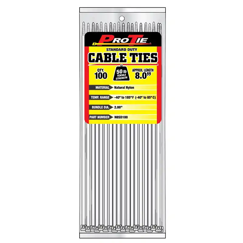 Pro Tie Natural Nylon 50lb Standard Duty Cable Ties