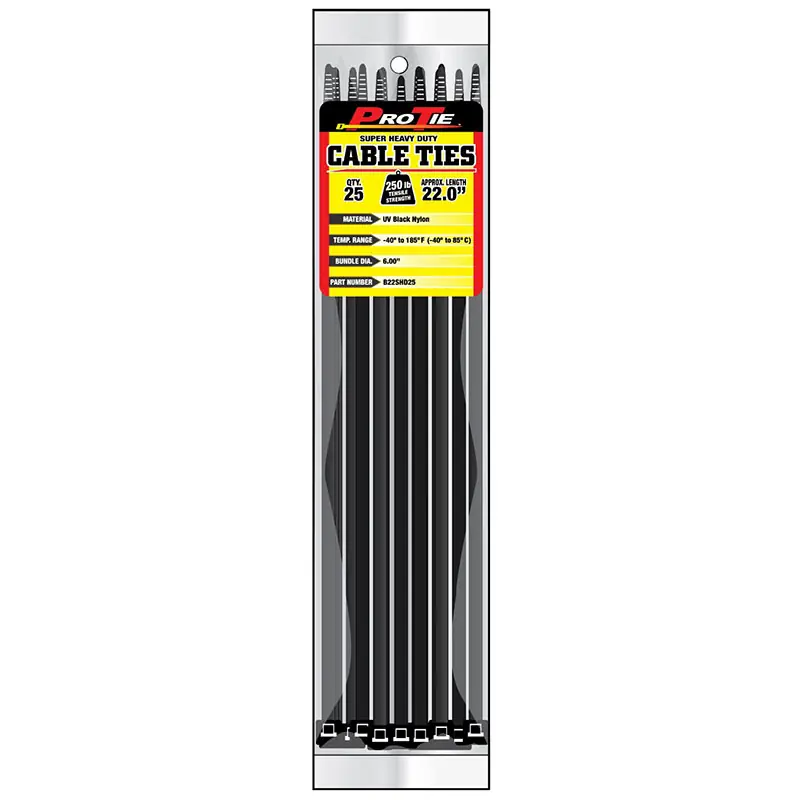 Pro Tie Black Nylon 250lb Super Heavy Duty Cable Ties