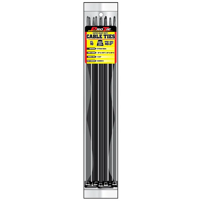 Pro Tie Black Nylon 250lb Super Heavy Duty Cable Ties